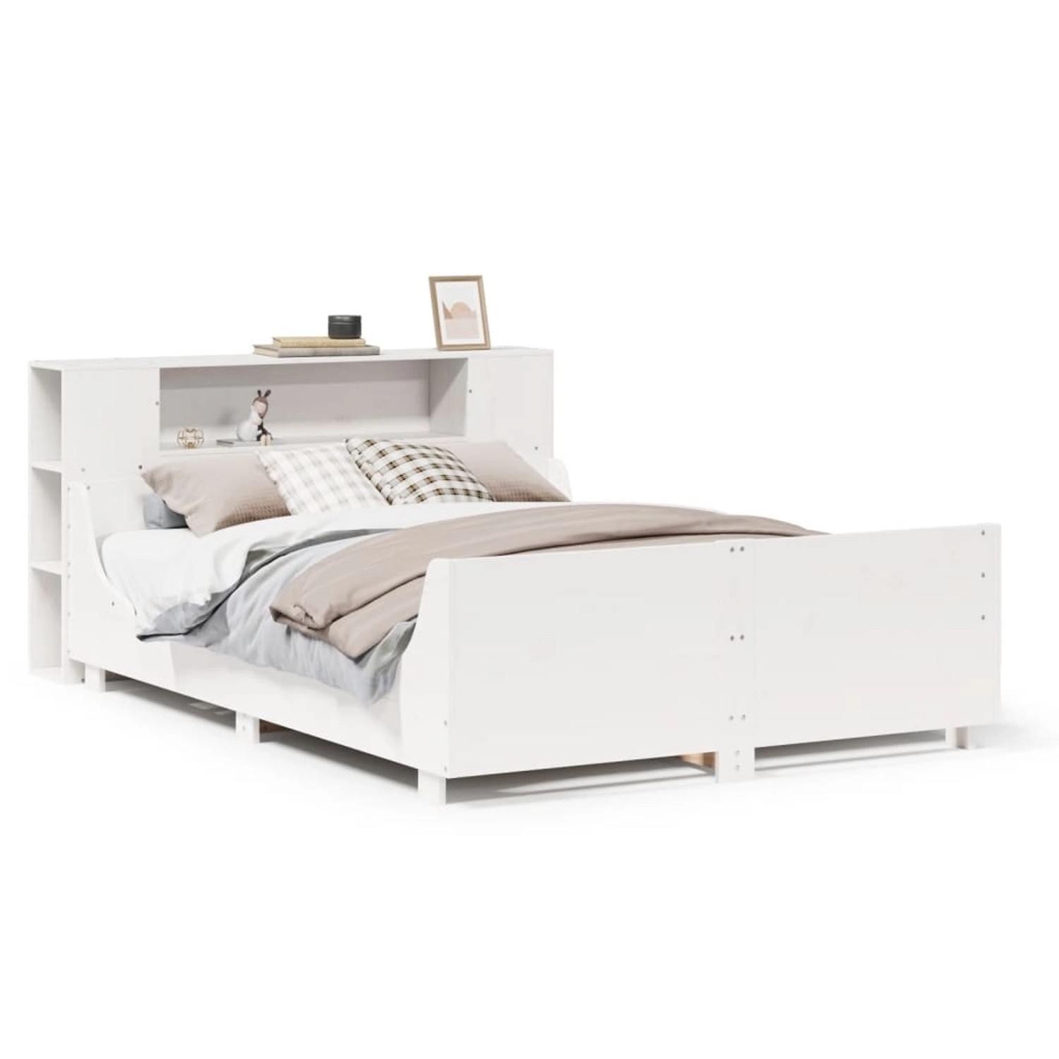 vidaXL Massivholzbett ohne Matratze Weiß 120x190 cm Kiefernholz 3323780 günstig online kaufen