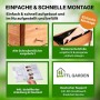 Montage-Details des TTL GARDEN Hochbeets: Vorgebohrte Löcher, Folie, Anleitung und Support.