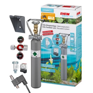 Eheim CO2-Set 400 Mehrwegsystem mit 500g Flasche und Zubehör für Aquarien.