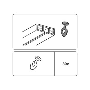 Gardinia Gleiter mit Stechhaken, 30er-Pack für Gardinenschienen.