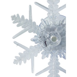 Mehrfarbige LED-Schneeflocke mit Saugnapf für die Fensterdeko, verschiedene Designs.
