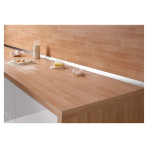 Wandabschlussleiste Plus, 300x3 cm, Metallic, für Arbeitsplatten. Harmonischer Übergang zur Wand.