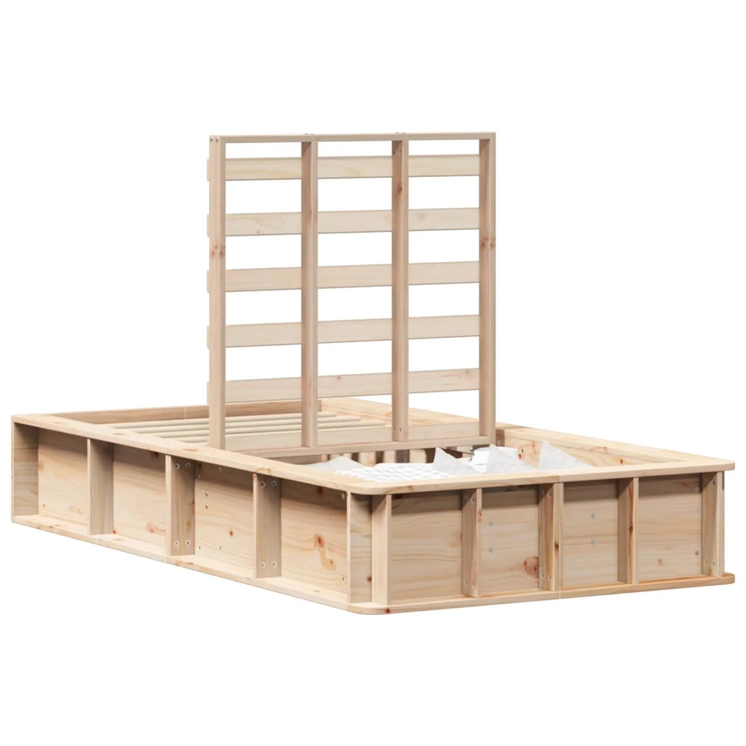 vidaXL Bettrahmen Wachsbraun 75 x 190 cm Massives Kiefernholz 872761