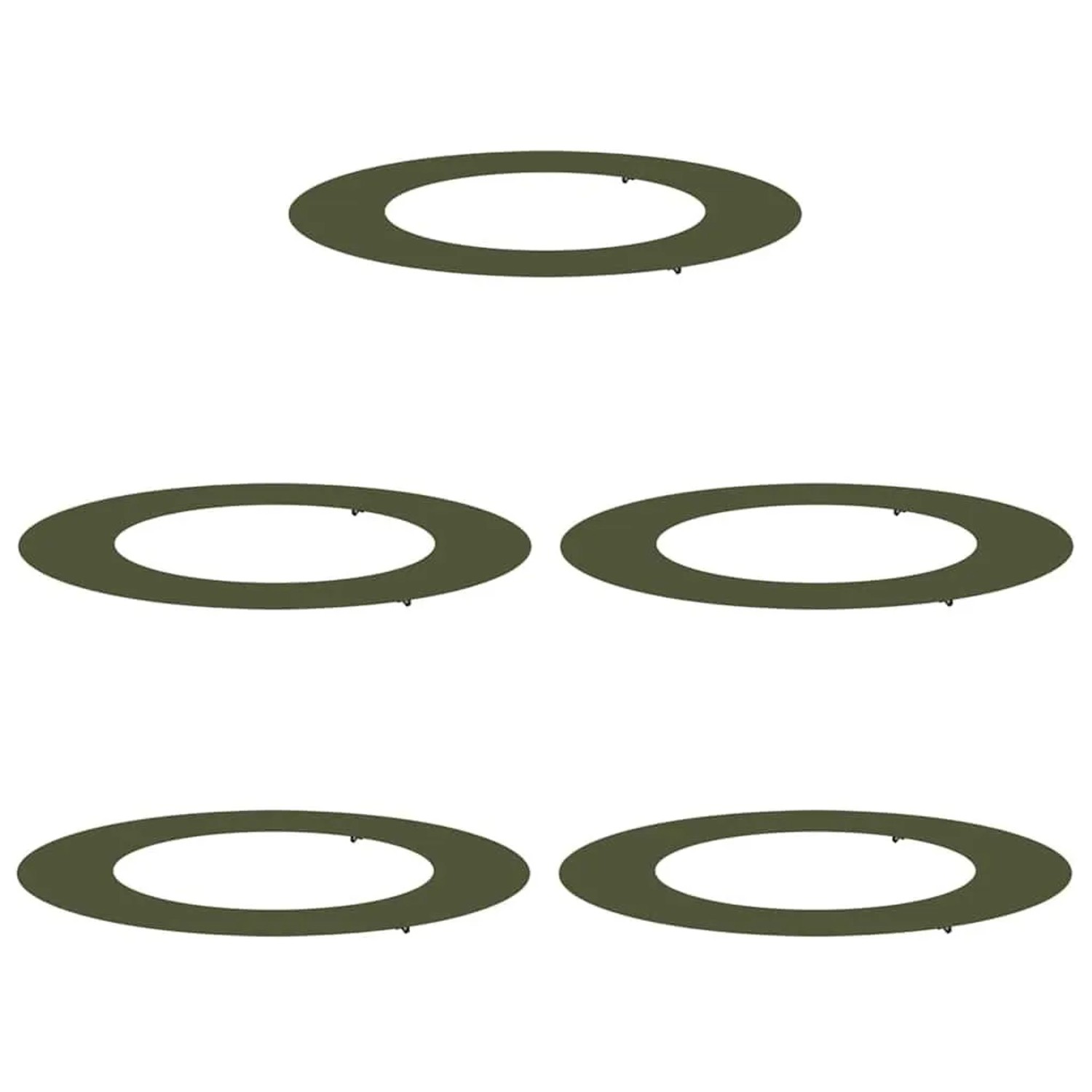 vidaXL Geeignet für Flache Baumringe 5 Stk Olivgrün Ø50/80 cm Stahl 873697