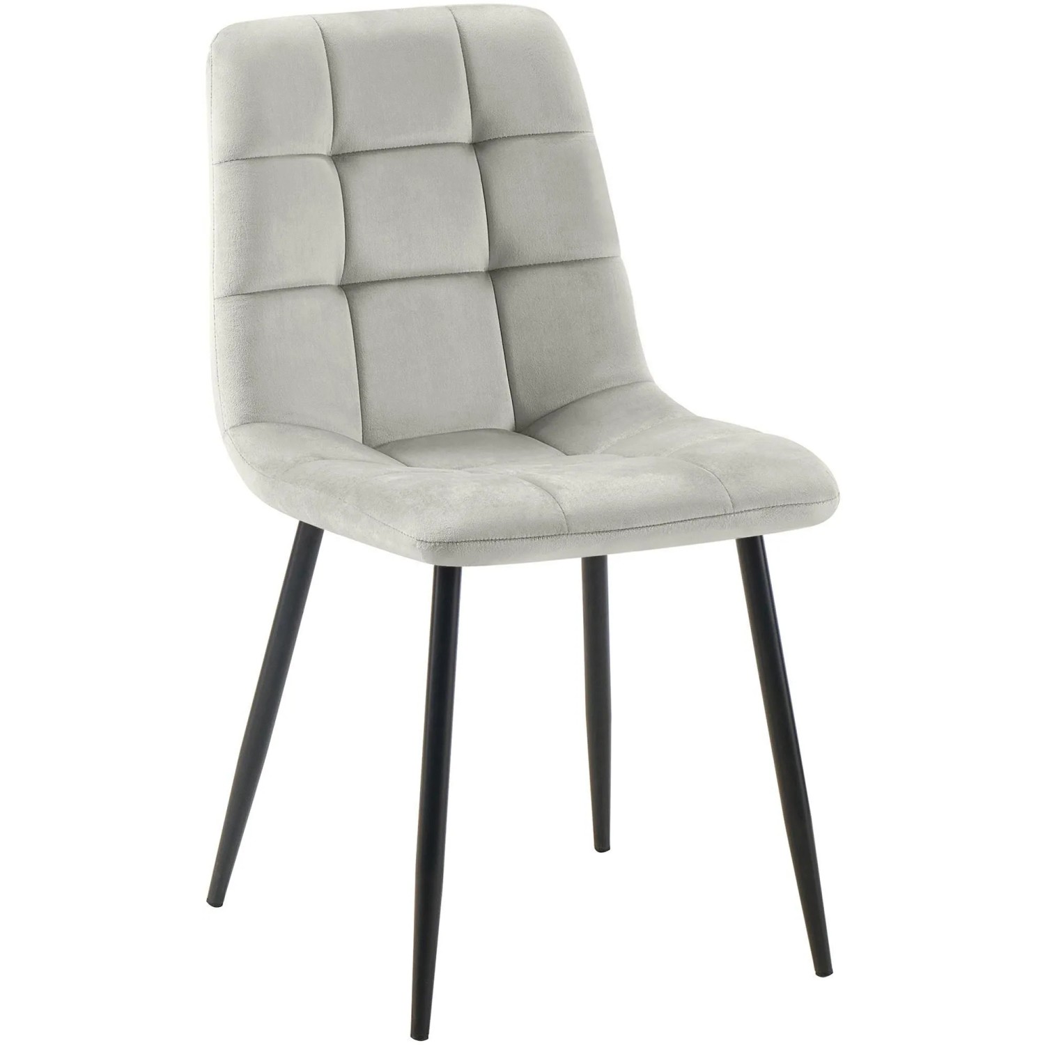 DELUKE Esszimmerstuhl FIGAD Samt Grau 45x55x84cm Essstühle Esszimmerstühle Küchenstühle Wohnzimmerstühle