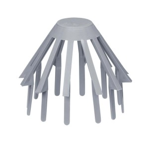 Inefa Laubfangkorb für Dachrinnen, PVC, DN 85/100, grau, zum Schutz vor Laub.