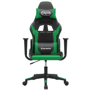 vidaXL Gaming-Stuhl mit Massagefunktion Schwarz und Grün Kunstleder 345448