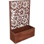 Rostbrauner Garden Pleasure Pflanzkübel Kilian mit Sichtschutz (118x78x30cm) aus Stahl.