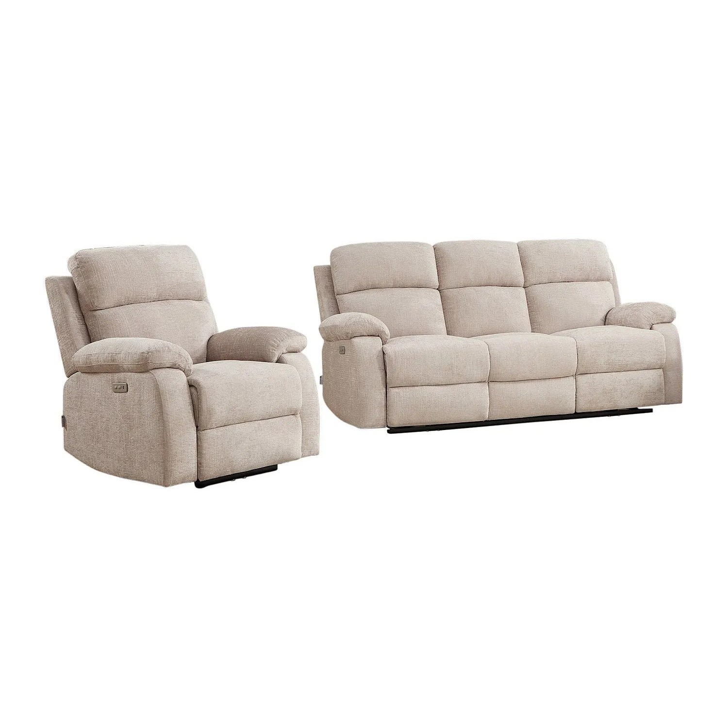 Vente-unique Couchgarnitur Mit Sessel Koceni Beige 91 cm  201 cm
