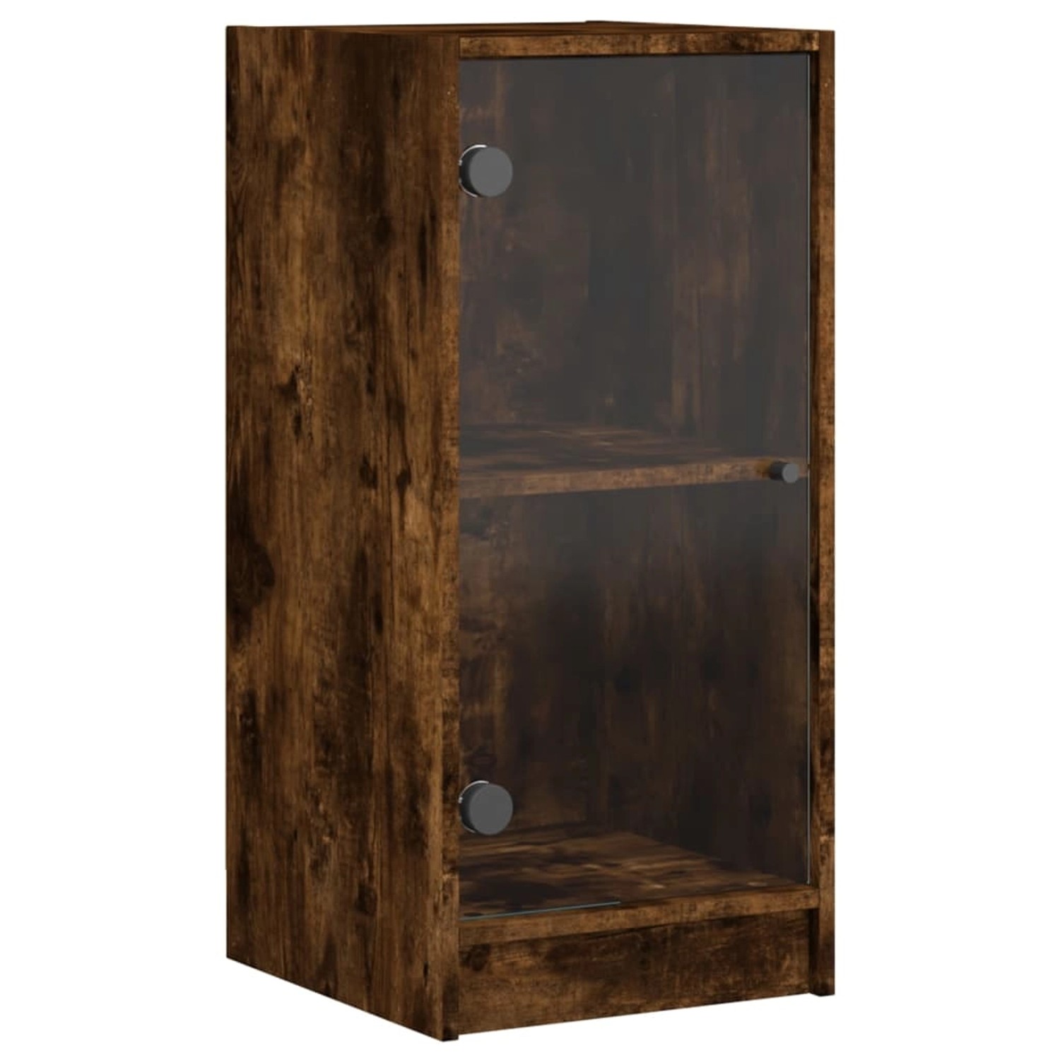 vidaXL Beistellschrank mit Glastüren Räuchereiche 35x37x75,5 cm 836403 günstig online kaufen
