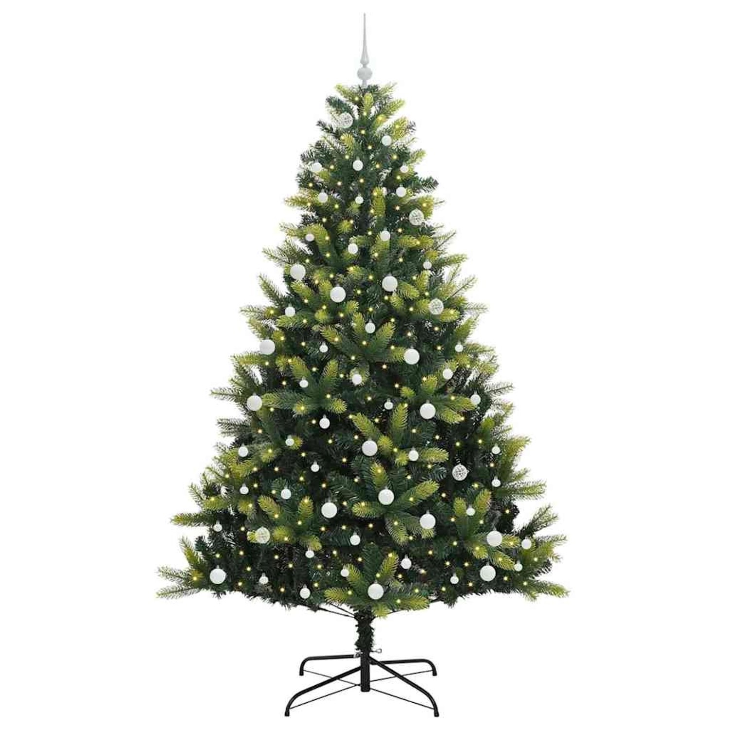 vidaXL Künstlicher Klapp-Weihnachtsbaum mit 300 LEDs Grün 240 cm 3396012