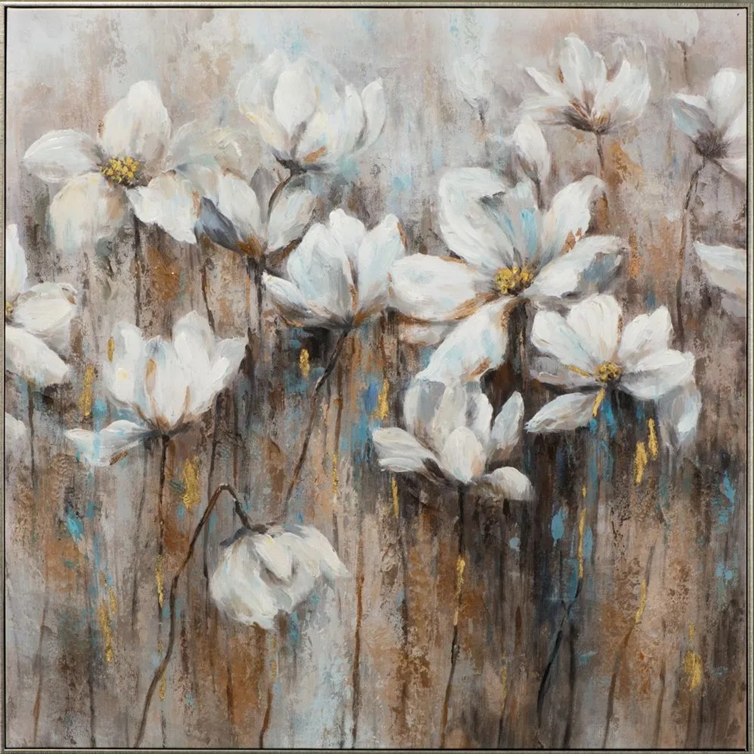 Art Universe Leinwandbild Vintage Mohn 100 x 100 cm