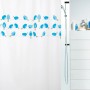 Spirella Duschvorhang Birdy Blue mit blauem Vogel-Motiv, 200x180 cm.