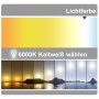 LED Badspiegel Lichtfarben-Spektrum: 6000K Kaltweiß Auswahl. Visualisiert verschiedene Lichtstimmungen.