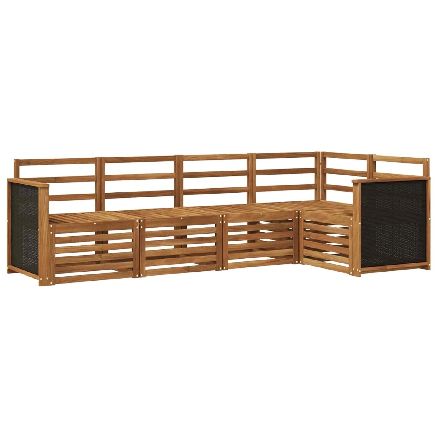 vidaXL Ecksofa Set 4 Stk Natur Massivholz Akazie 3384340