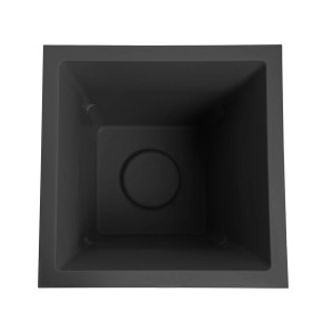 Ondis24 Pflanzkübel Basalt 40, anthrazit, doppelwandig mit Wasserspeicher, Top-Ansicht.