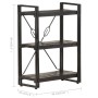 Schwarzes Bücherregal mit 3 Fächern aus Mango Massivholz, 60x30x80 cm. Regal für Bücher und Deko.