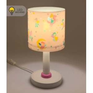 Niedliche LED Tischlampe mit Feen-Motiv für Kinderzimmer. Nachtlicht für eine entspannte Atmosphäre.