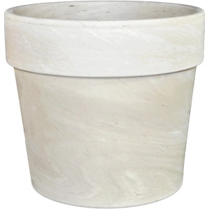 Granitfarbener Pflanztopf Calima, 31 cm, aus Terrakotta für Innen- und Außenbereich.