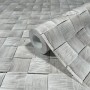 Graue Marburg Vliestapete mit geflochtenen 3D-Rechtecken, modernes Design.