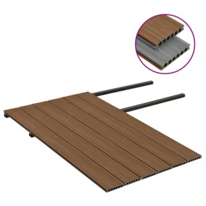 vidaXL WPC Terrassendielen mit Zubehör Braun und Grau 15 m² 4 m 3070471
