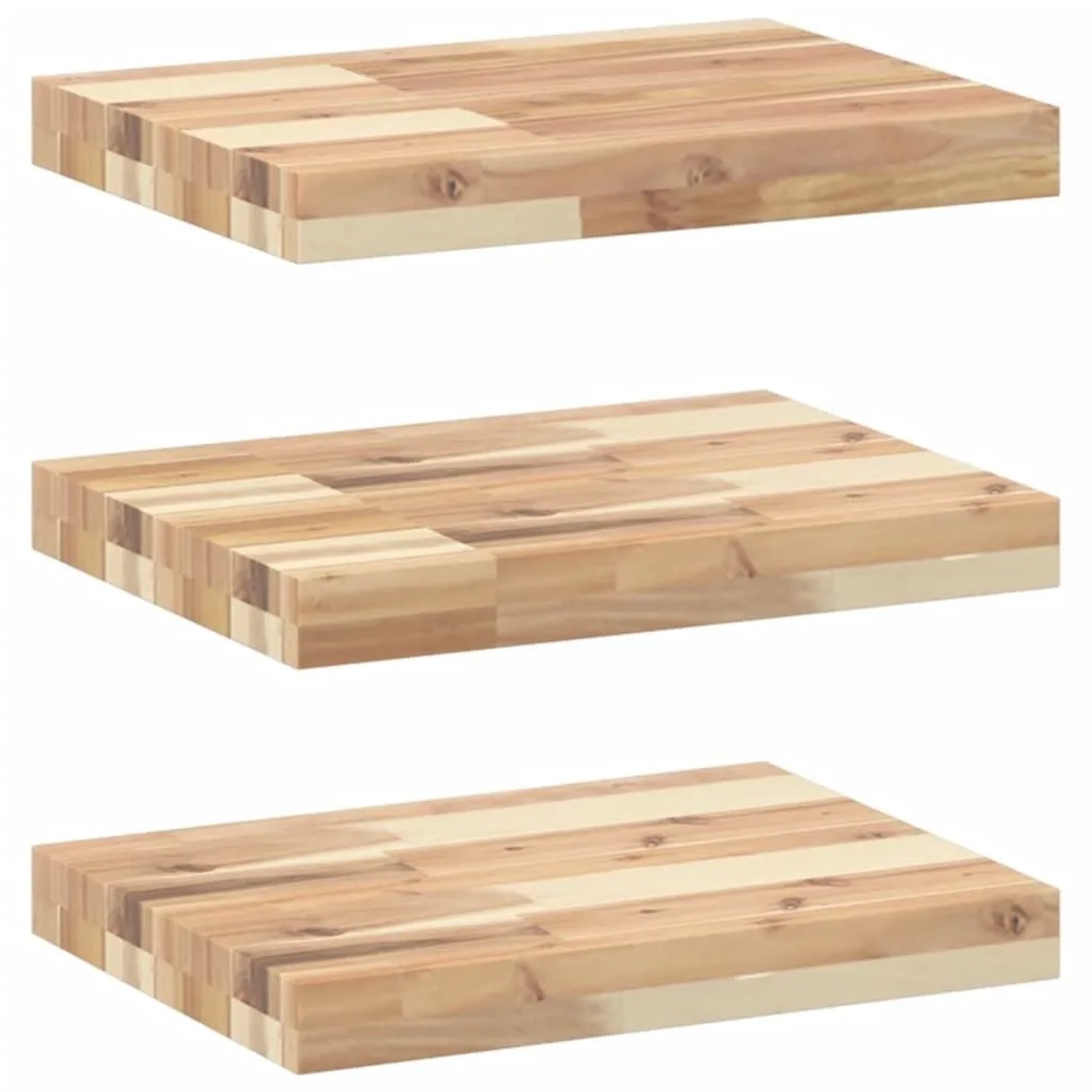vidaXL Schweberegale 3 Stk 60x30x4 cm Massivholz Akazie Unbehandelt 3279449