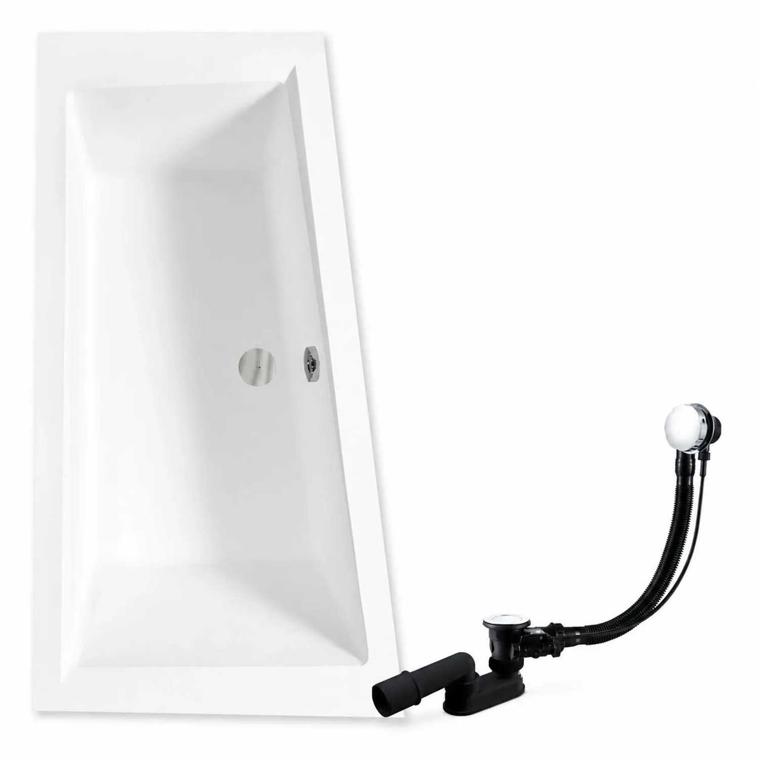 KOLMAN Badewanne Eckwanne 150 x 85 Cm Links Mit Styroporverkleidung Inkl. Ablauf Und Füße