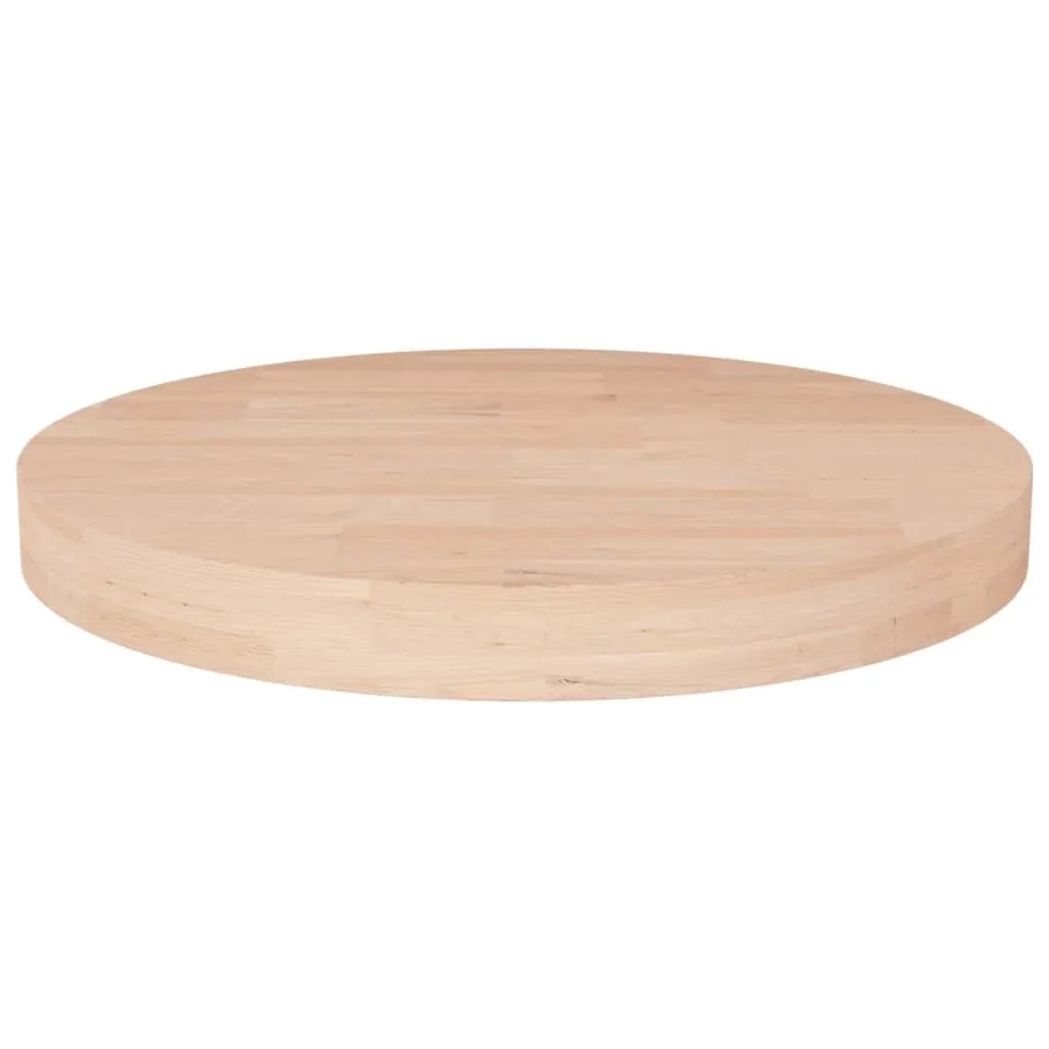 vidaXL Runde Tischplatte Ø50x4 cm Unbehandeltes Massivholz Eiche 342909