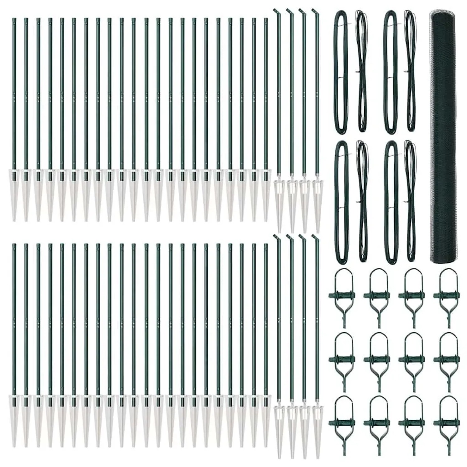 vidaXL Zaunpfosten Grün 100 x 1,6 m 25 mm Maschennetz Stahl und PVC 3353180 günstig online kaufen