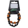 Zwei Halloween-Armbänder aus Kunststoff, schwarz-orange mit Totenkopf-Perlen für Ihr Outfit.