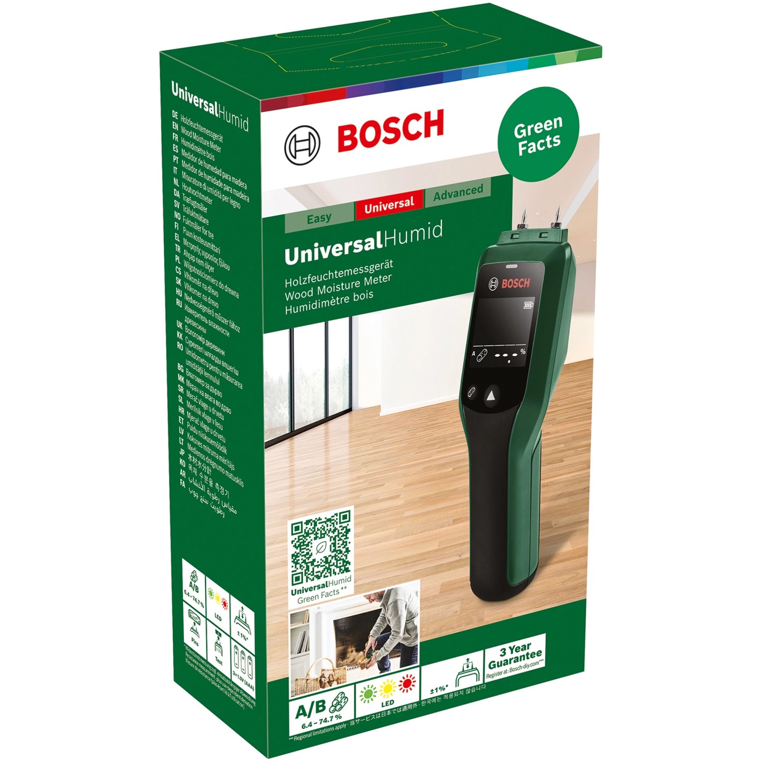 Bosch Feuchtigkeitsmessgerät UniversalHumid mit Holzgruppenauswahl