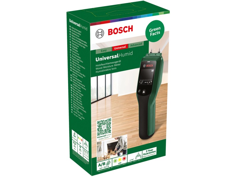 Bosch Feuchtigkeitsmessgerät UniversalHumid mit Holzgruppenauswahl