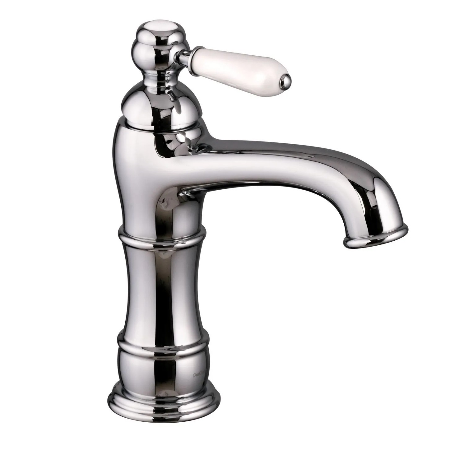 PaulGurkes Waschtischarmatur Retro Chrom Wasserhahn mit Keramikgriff