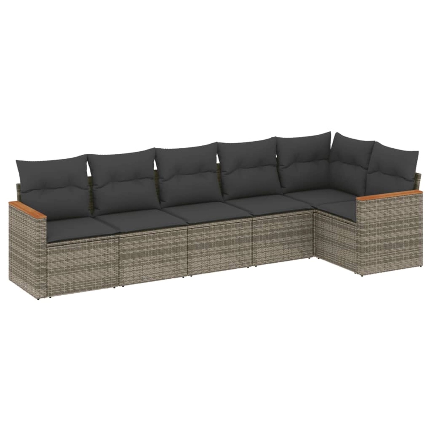 vidaXL 6-tlg Garten-Sofagarnitur mit Kissen Grau Poly Rattan Modell 147 günstig online kaufen