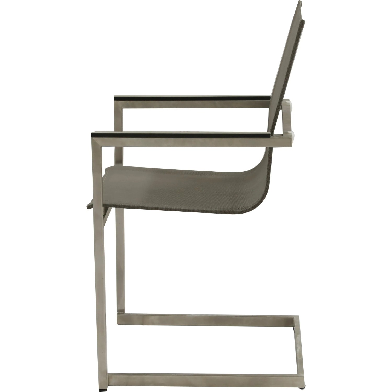 Grauer Garden Pleasure Freischwinger Sienna, 4er-Set. Moderner Hängesessel mit Edelstahlgestell und ergonomischer Form.