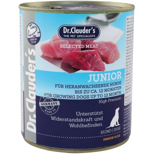 Dr. Clauder's Junior Hunde-Nassfutter, Selected Meat, 800g Dose für junge Hunde.