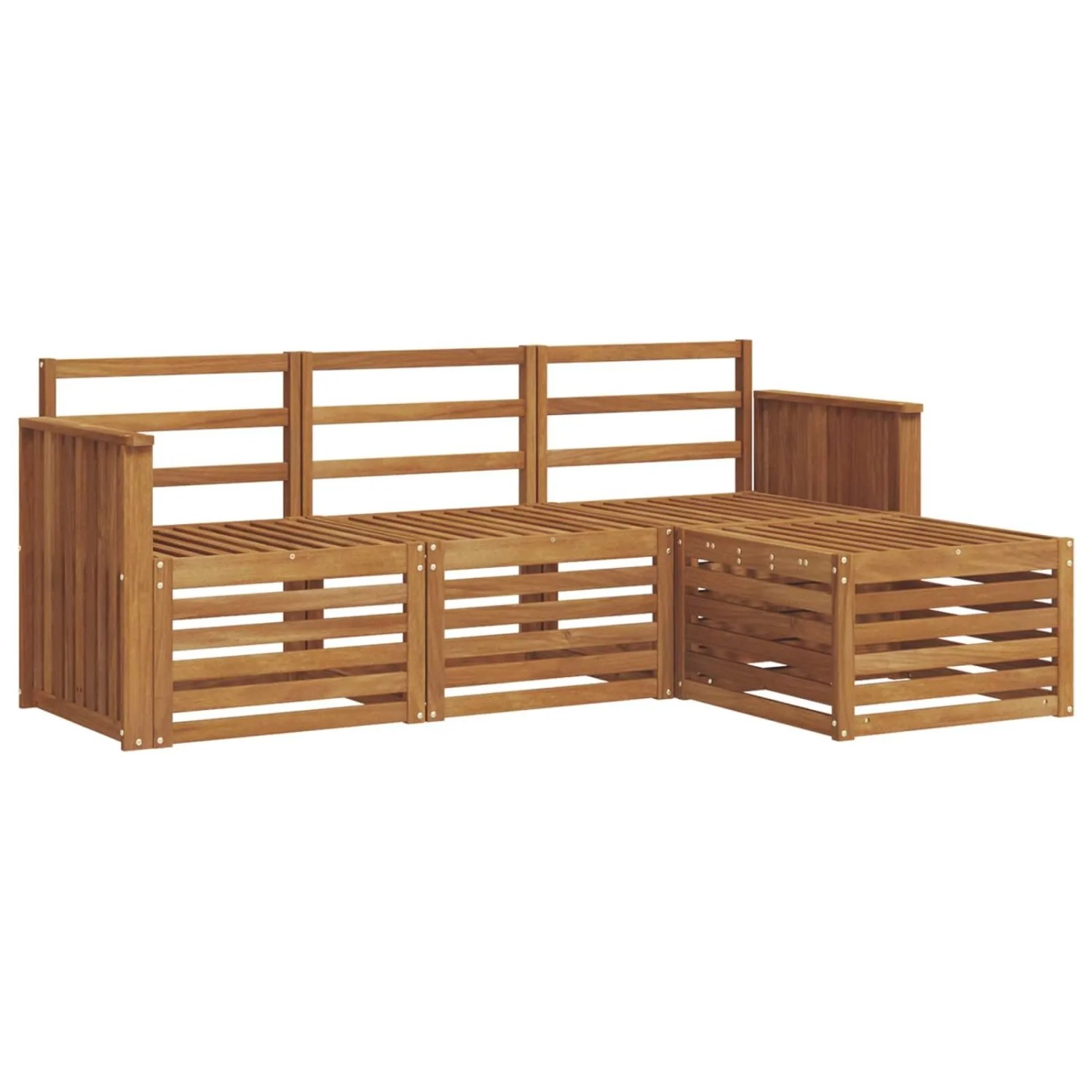 vidaXL Sofagarnituren 4 Tlg Natur Massivholz Akazie 3374604