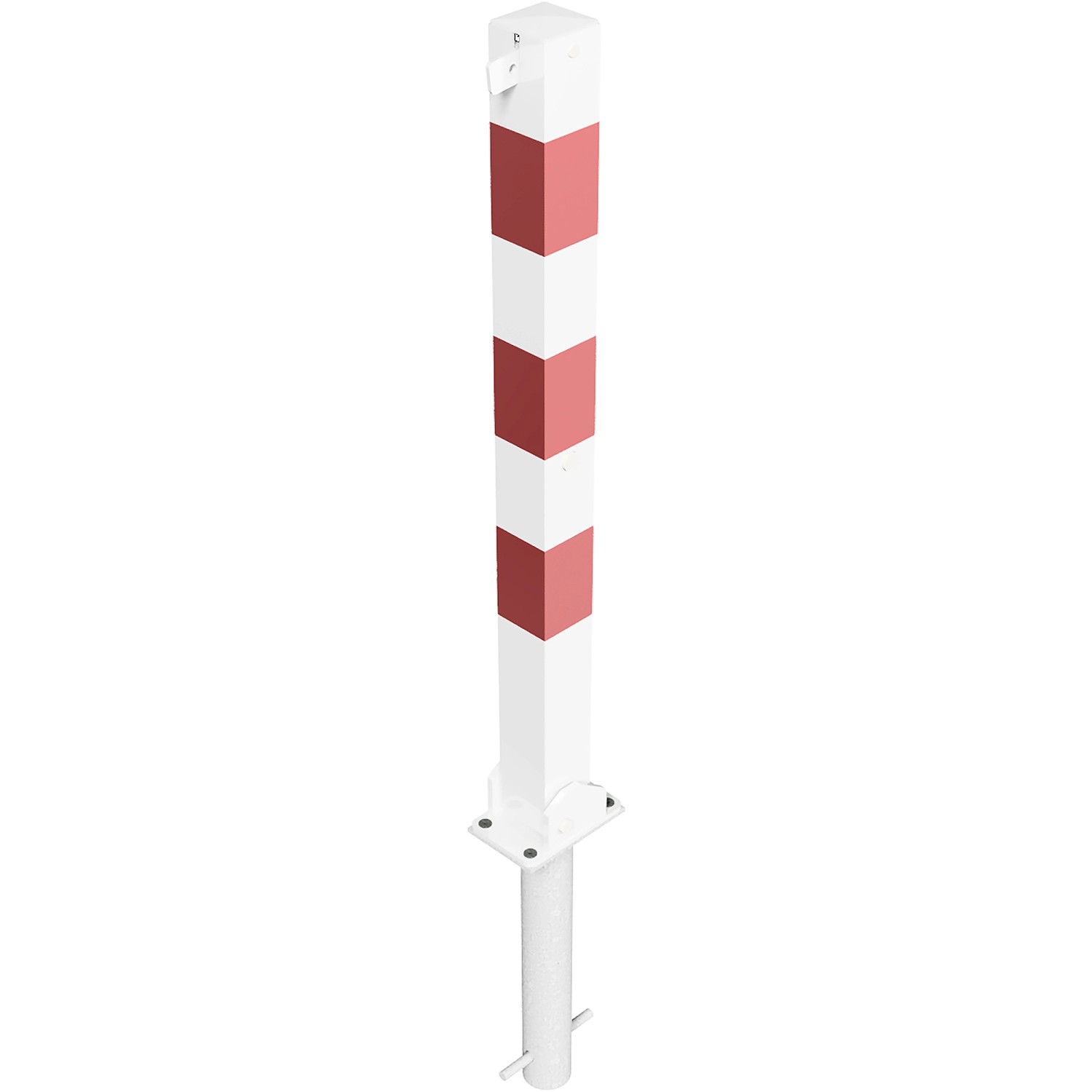 Schake Absperrpfosten Umlegbar Vorhangschloss Einbetonieren 70 x 70 mm Weiß günstig online kaufen