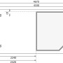 Grundriss Karibu Gartenhaus Linköbing Terragrau, Maße 209x213cm, Flachdach.