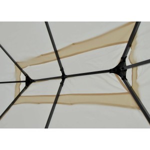 Ersatzdach in Creme für MCW Pergola Calpe 3x3m, gesehen von unten.