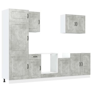 vidaXL 7-Tlg Küchenschrank-Set Kalmar Betongrau Holzwerkstoff 3314765