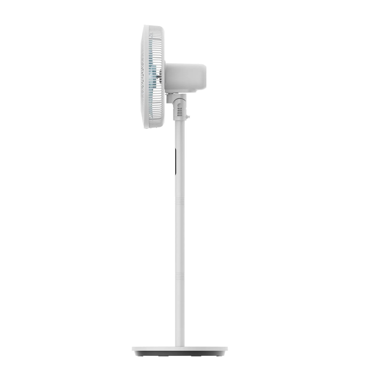 Weißer Midea Standventilator, 130 cm hoch, mit Fernbedienung und Touchpanel.