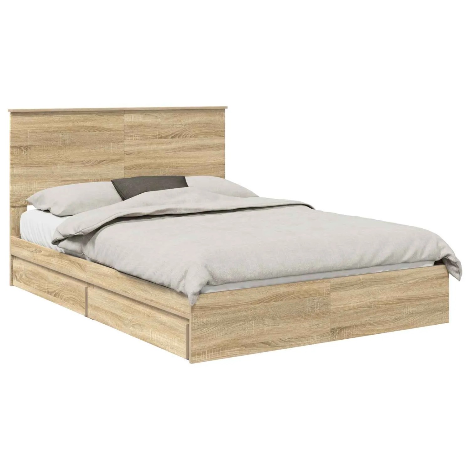 vidaXL Stauraumbett Sonoma-Eiche 160 x 200 cm Holzwerkstoff 3409533 günstig online kaufen