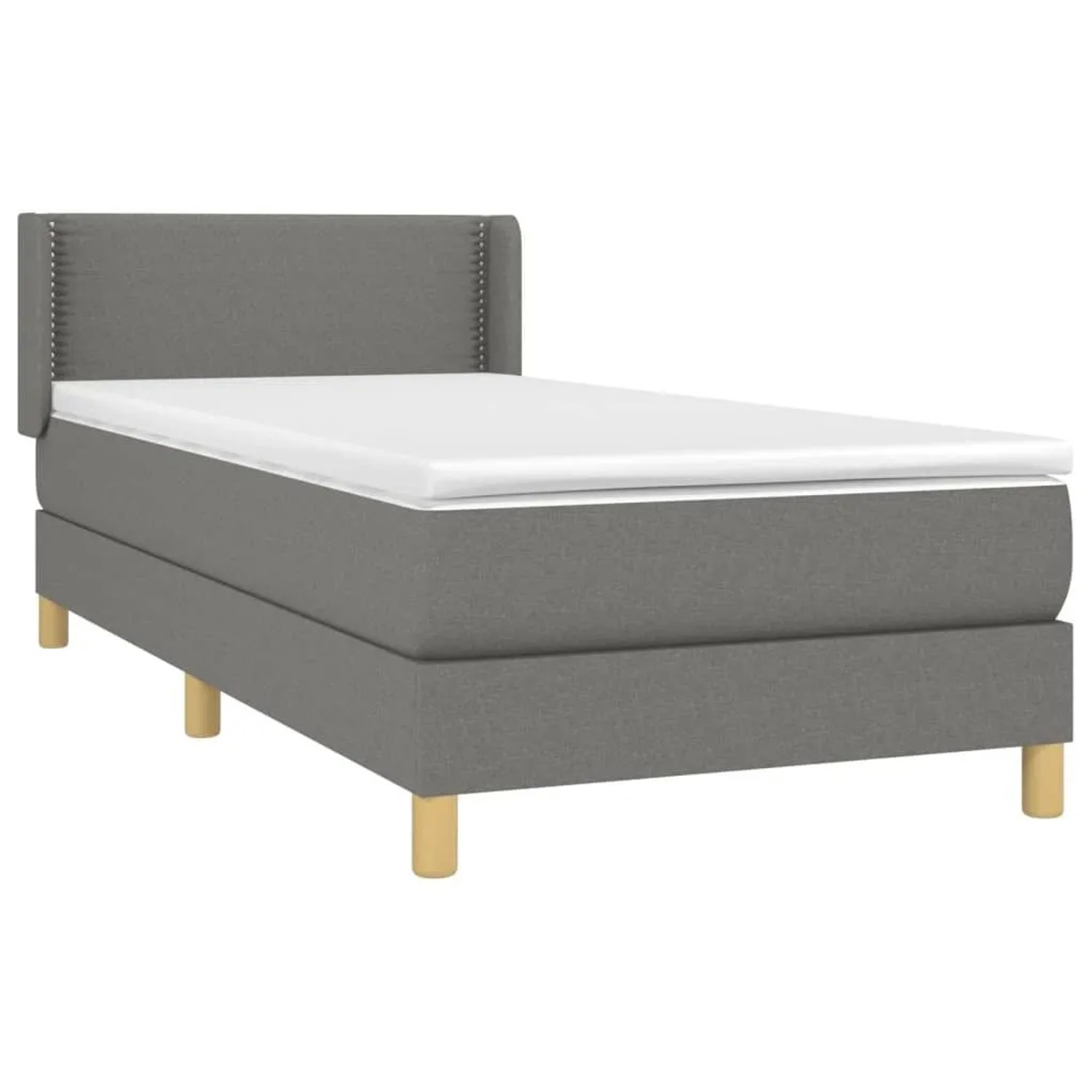 vidaXL Boxspringbett mit Matratze Dunkelgrau 80x200 cm Stoff 3130146