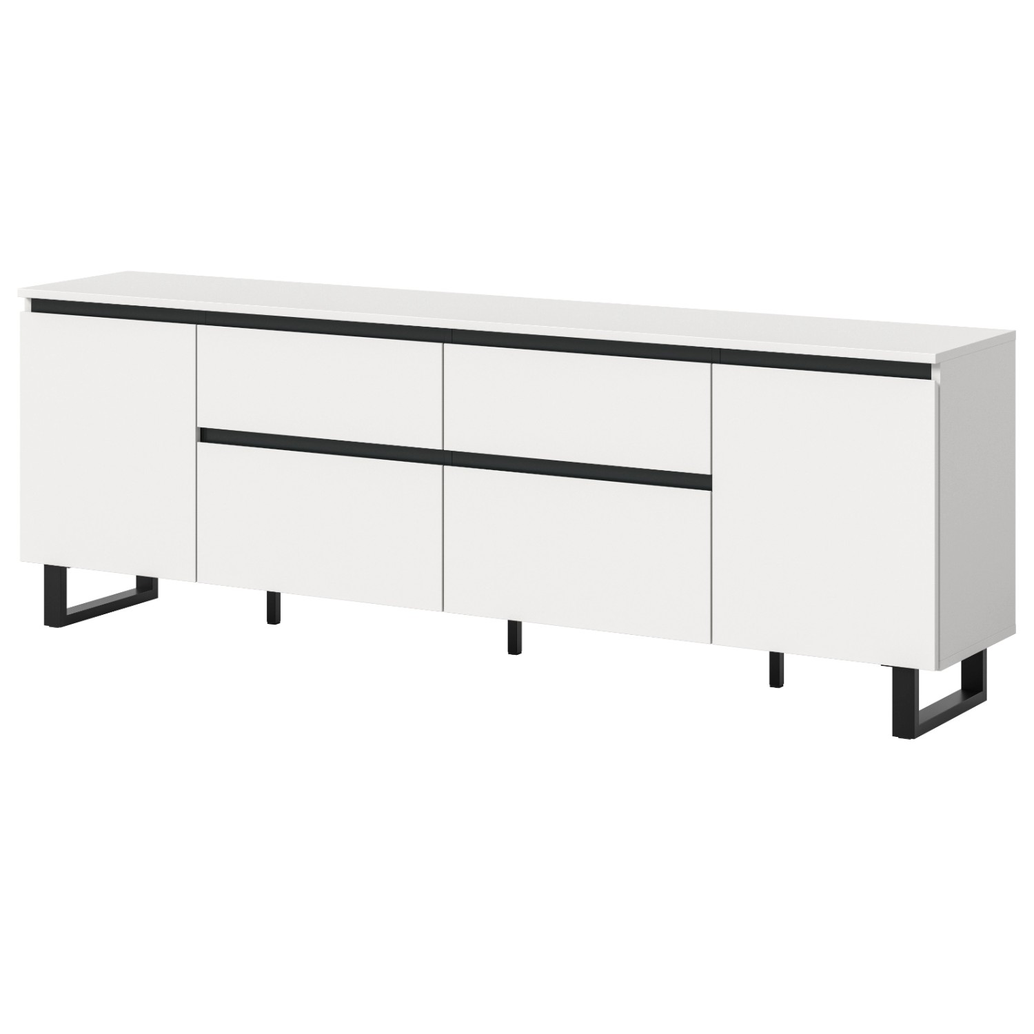 Inn.Furn TV-Lowboard in Weiß und Schwarz 188 cm Gelia günstig online kaufen