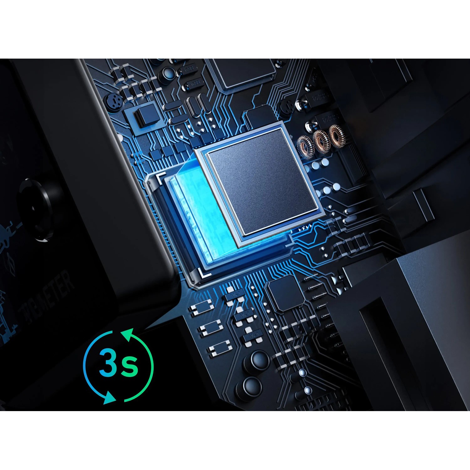 Detailaufnahme: Anker Solix Smarter Zähler Platine für Solarbank 2, Solaranlage.