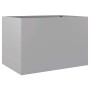 Silberner vidaXL Pflanzkübel (62x40x39 cm) aus verzinktem Stahl.
