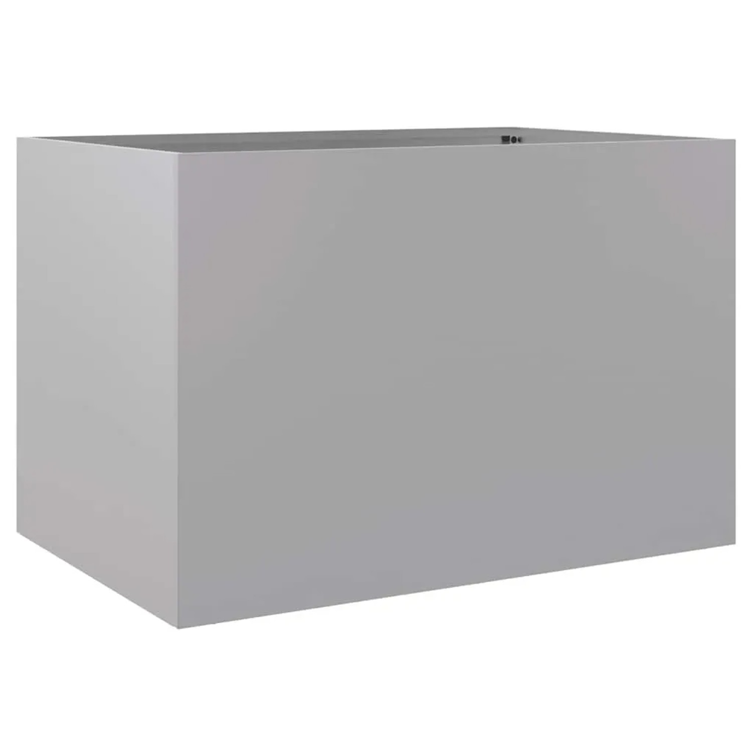 Silberner vidaXL Pflanzkübel (62x40x39 cm) aus verzinktem Stahl.