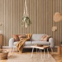 Wohnraum mit Grosfillex Wandverkleidung Element 3D Optik Linio Bamboo als Akzentwand.