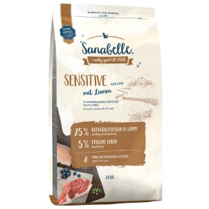Sanabelle Sensitive Lamm 2kg, Trockenfutter für Katzen mit sensiblem Magen-Darm-Trakt.